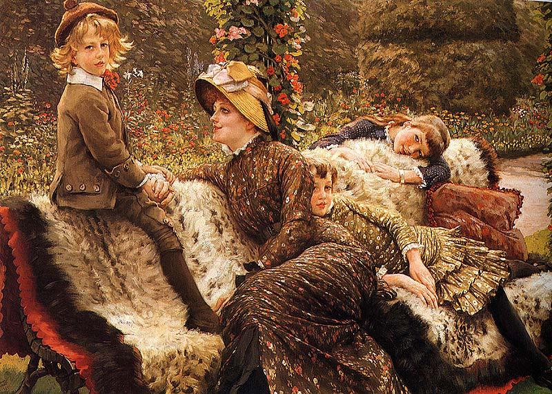 James Tissot The Garden Bench, oil painting picture